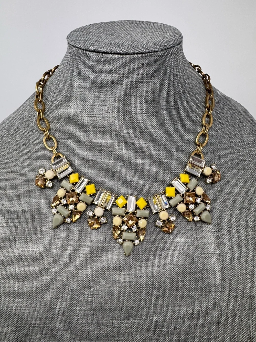 J Crew Multi Color Statement Necklace, preppy colorful classic‎ work formal